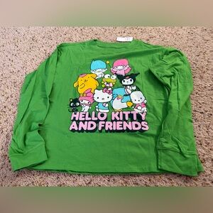 NWT Gap Kids Hello Kitty and Friends Green long sleeve shirt-XXL (14/16)